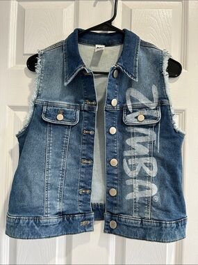 Zumba Fitness Light Blue Denim Sleeveless Vest with White Logo